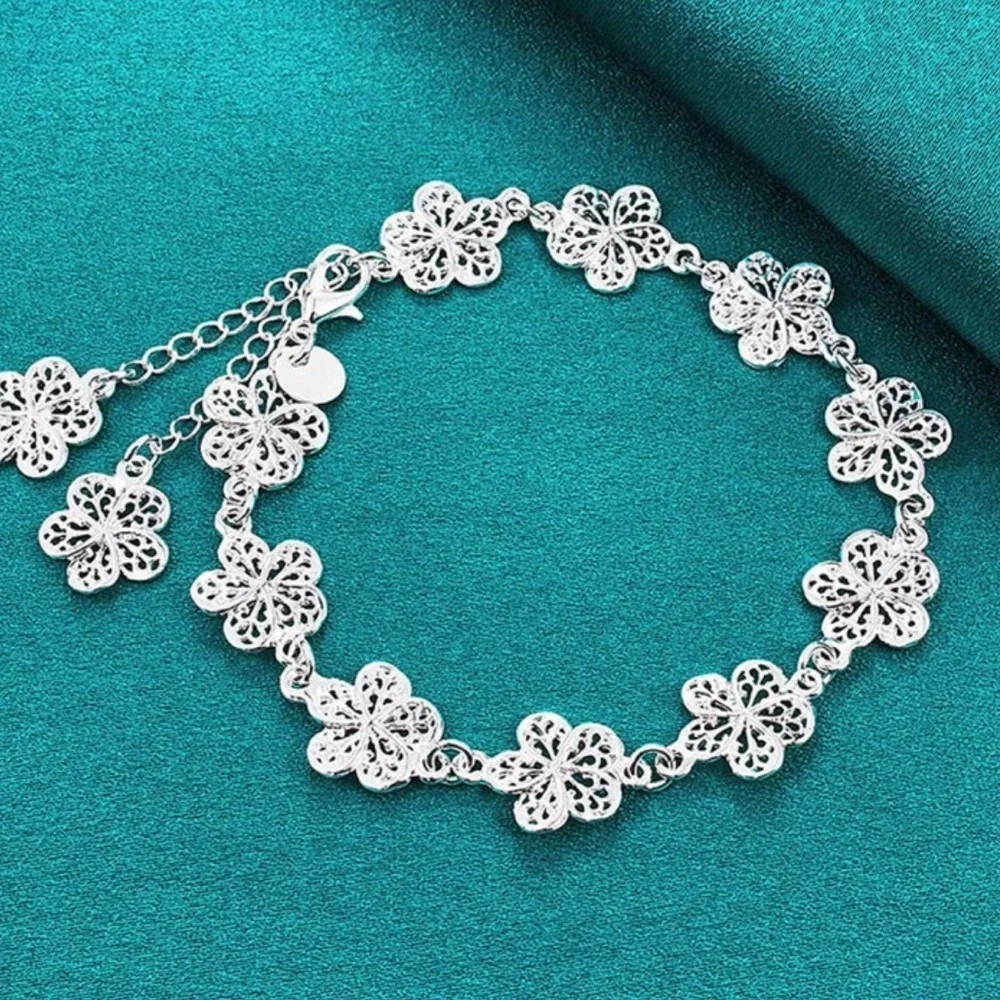 925 Silver Floral Bracelet - Picture 3 of 3